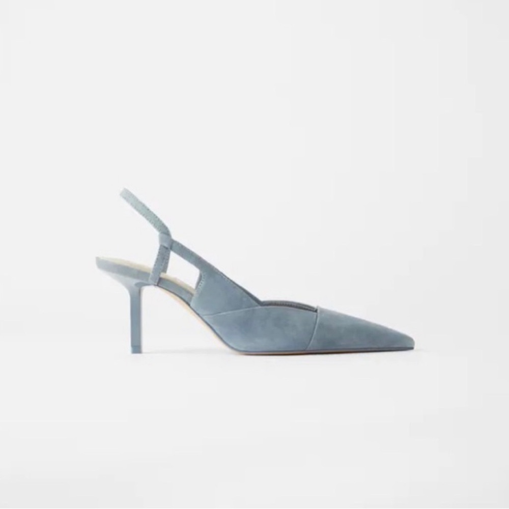 Blue suede Zara heels
